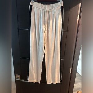 Cropped silk track pants
